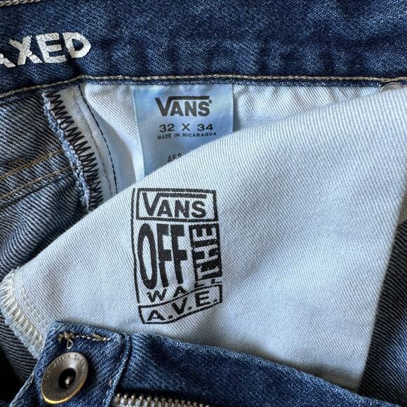 VANS V96 Relaxed Denim Jeans Mens 32 x 34 Straight Skater Streetwear Classic - Picture 9 of 10